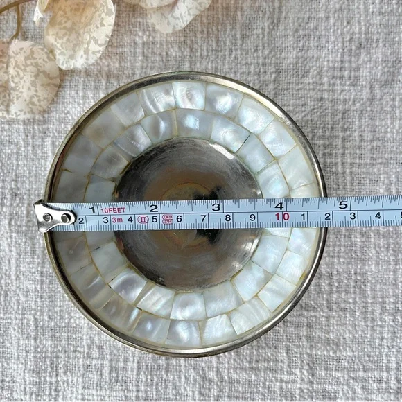 Pedestal Style Candle Holder or Trinket Dish Silver Plated Over 4” Wide - Picture 6 of 11